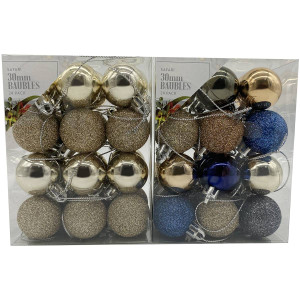 5 PACK of Christmas Safari 30mm Baubles Assorted 24 pack