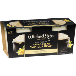 5 PACK of Wicked Sister Vanilla Bean Rice Pudding  2x170g
