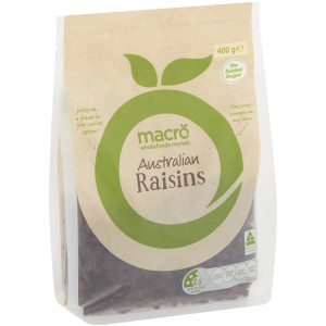 5 PACK of Macro Australian Raisins 400g