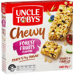 5 PACK of Uncle Tobys Muesli Bars Chewy Forest Fruits 6 pack