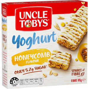 5 PACK of Nestle Uncle Tobys Muesli Bars Yoghurt & Honeycomb 185g