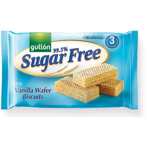 5 PACK of Gullon Vanilla Wafer Sugar Free 210g