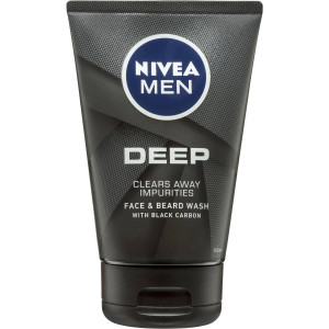5 PACK of Nivea Deep Face & Beard Wash + Black Carbon 100ml