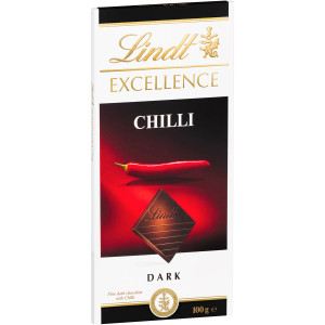 5 PACK of Lindt Excellence Dark Chocolate Chilli 100g block
