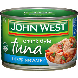 5 PACK of John West Tuna Light In Springwater 425g