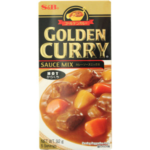 5 PACK of S&b Golden Curry Mix Hot 92g