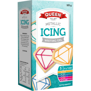 5 PACK of Queen Metallic Icing Writing Gel  5 pack