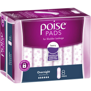 5 PACK of Poise Incontinence Pads Overnight Absorbency 8 pack