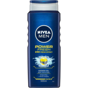 5 PACK of Nivea Men Power Fresh Shower Gel & Body Wash 500ml