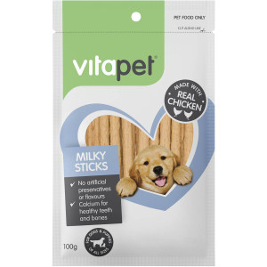 5 PACK of Vitapet Jerhigh Treat Milk Sticks 100g
