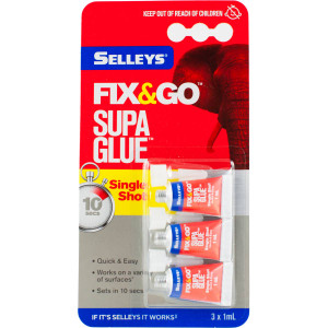 5 PACK of Selleys Super Glue Fix N Go 3 pack