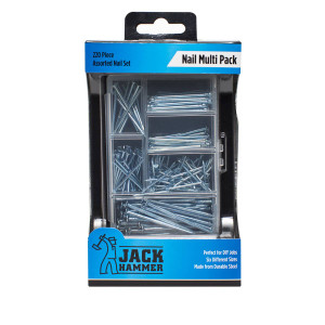5 PACK of Jack Hammer Nail Multi Pack 220 Piece Assorted
