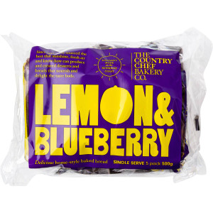 5 PACK of Country Chef Lemon & Blueberry Loaf Slices 5 pack