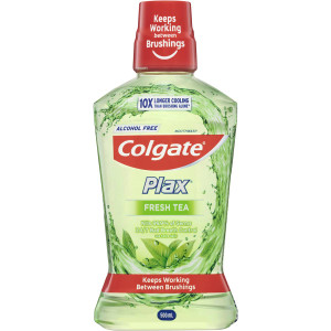 5 PACK of Colgate Plax Alcohol Free Mouthwash Fresh Tea 500ml