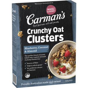 5 PACK of Carman's Blueberry, Coconut & Almond Crunchy Clusters 500g