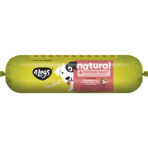 5 PACK of 4 Legs Wellness Chicken & Salmon Dog Roll 1.4kg