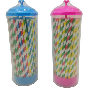5 PACK of WW Paper Straws In Dispenser 100 pack