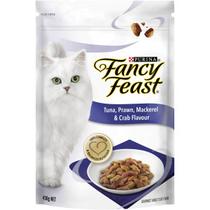 5 PACK of Fancy Feast Adult Cat Food Tuna Mackerel & Crab 450g
