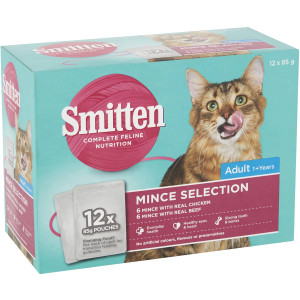 5 PACK of Smitten Mince Selection Adult Wet Cat Food 12 pack