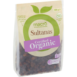 5 PACK of Macro Organic Sultanas 500g