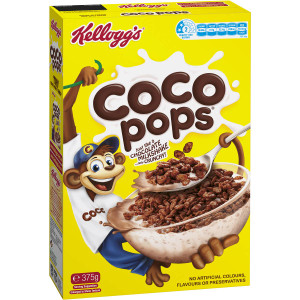 5 PACK of Kellogg's Coco Pops Chocolatey Breakfast Cereal 375g