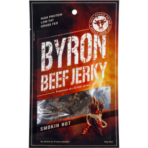 5 PACK of Byron Beef Jerky Smoking Hot 40g
