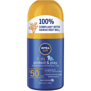 5 PACK of Nivea Kids Roll On Moisturising Sunscreen Lotion Spf50+ 65ml