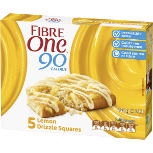 5 PACK of Fibre One Lemon Drizzle Squares 5 pack