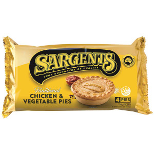 5 PACK of Sargents Pies Chicken & Vegetable 4 pack