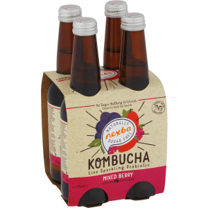 5 PACK of Nexba Mixed Berry Kombucha 4x330ml