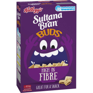 5 PACK of Kellogg's Sultana Bran Buds Fibre Breakfast Cereal 450g