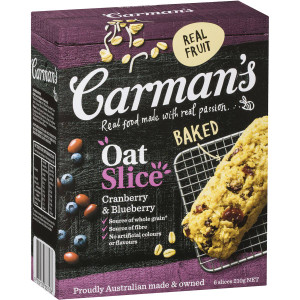 5 PACK of Carman's Cranberry & Blueberry Oat Slice 6 pack