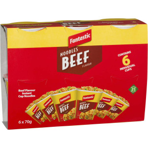 5 PACK of Fantastic Cup Noodles Beef 6 pack
