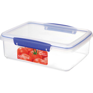 3 PACK OF Sistema Klip It Plasticware Rectangle 2l