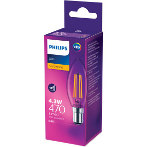 3 PACK OF Philips Led 470lm Sbc Candle Ww Clear