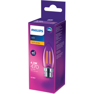 3 PACK OF Philips Led 470lm Bc Candle Ww Clear