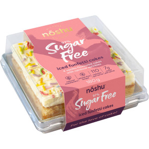 3 PACK OF Noshu 97% Sugar Free Iced Funfetti Cakes 180g