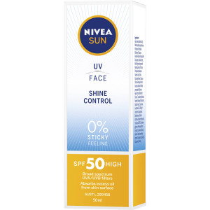 3 PACK OF Nivea Shine Control Face Sunscreen Lotion Spf50 50ml