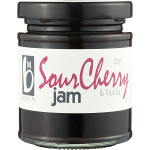 3 PACK OF Blue M Sour Cherry & Vanilla Jam 220g