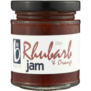 3 PACK OF Blue M Rhubarb & Orange Jam 220g