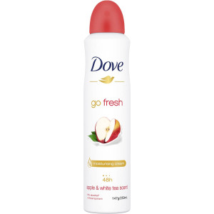3 PACK OF Dove Go Fresh Antiperspirant Apple & White Tea Scent 250ml