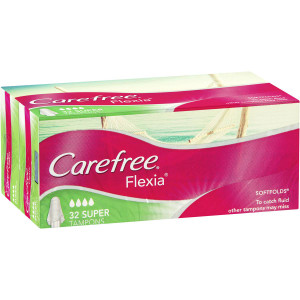 3 PACK OF Carefree Flexia Super Tampons Tampons 32 pack