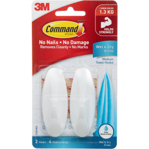 3 PACK OF 3m Command Wet & Dry Designer Hook 2 pack