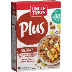 3 PACK OF Uncle Tobys Cereal Plus Omega 775g