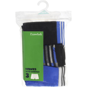 3 PACK OF WW For Kids Boys Underwear Fly Front Trunks 12-14 3 pack