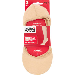 3 PACK OF Razzamatazz Footlet Ast 3pk 8 To 11 3 pack