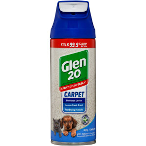 3 PACK OF Glen 20 Carpet Cuddly Pet Disinfectant Spray 354g