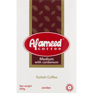 3 PACK OF Alameed Coffee Medium With Cardamom Turkish Coffee 250g