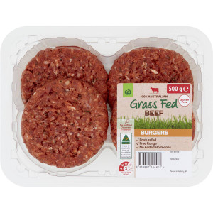 3 PACK OF WW Grass Fed Beef Burger 500g