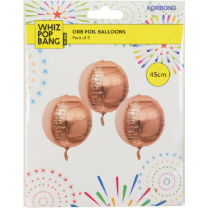 3 PACK OF Korbond Orb Foil Balloons  3 pack